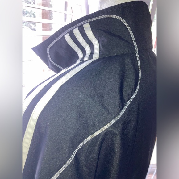 Adidas Men’s Clima Proof 100% Polyester Lightweight Black Windbreaker Jacket Lg - Picture 13 of 16